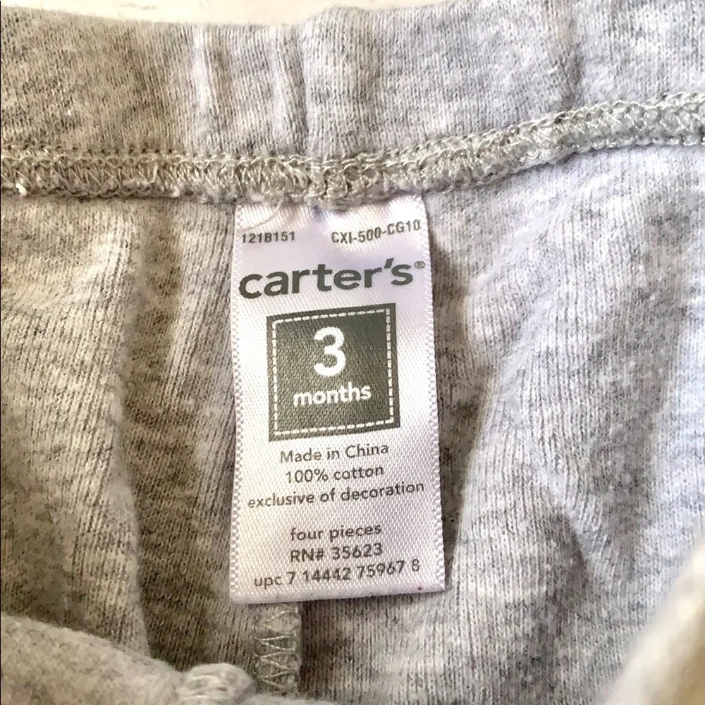 Baby Boy 3m Carters Outfit Pants & Animals Shirt Green Frog